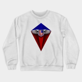 Flying American flag 3D shield Crewneck Sweatshirt